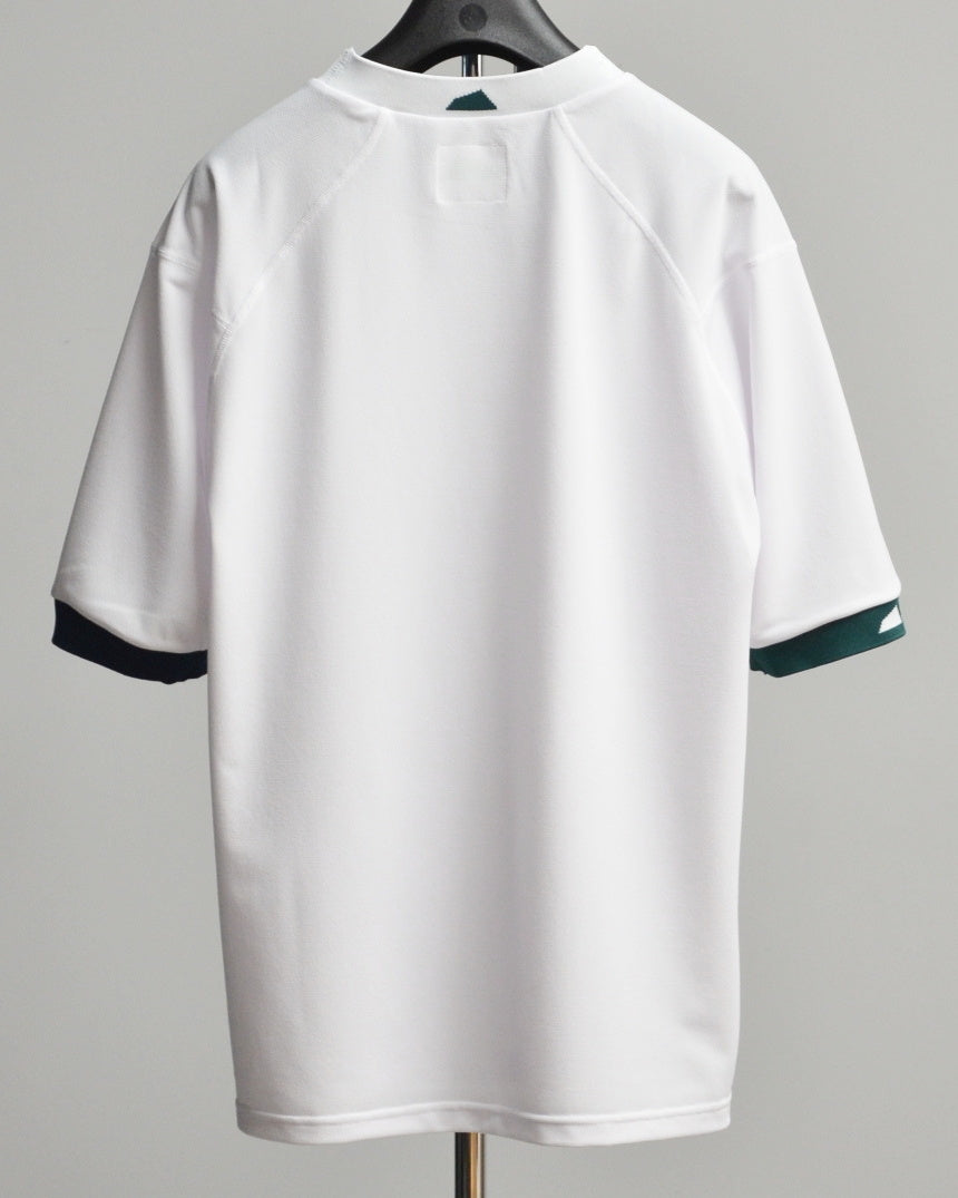 Mālama Recycle Pique Mockneck Shortsleeve / WHITE