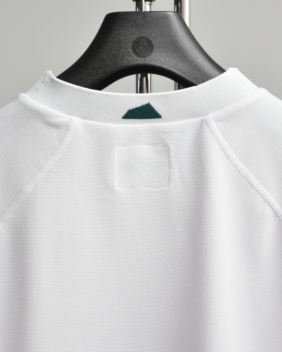 Mālama Recycle Pique Mockneck Shortsleeve / WHITE