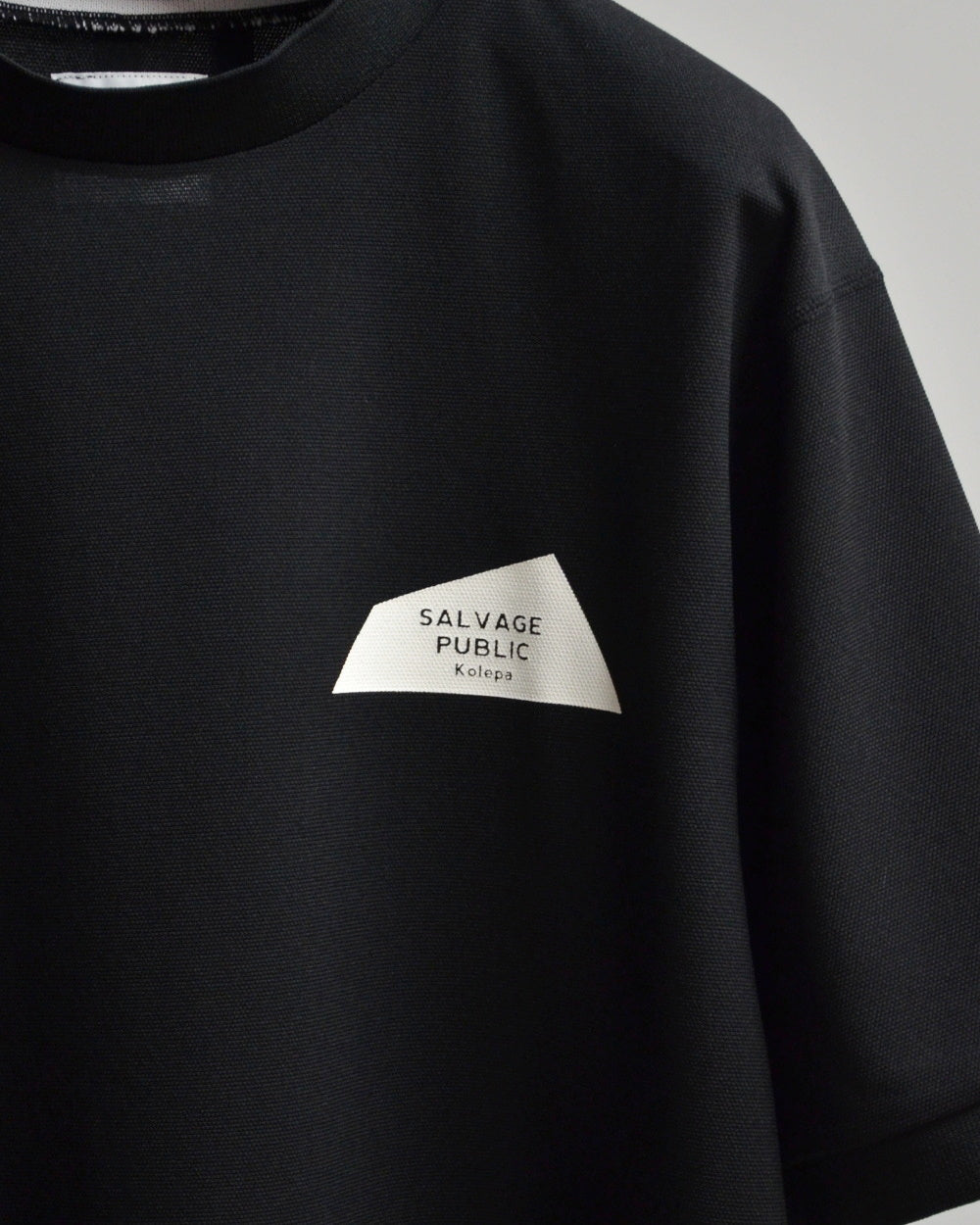 Mālama Recycle Pique Mockneck Shortsleeve(DH print) / BLACK