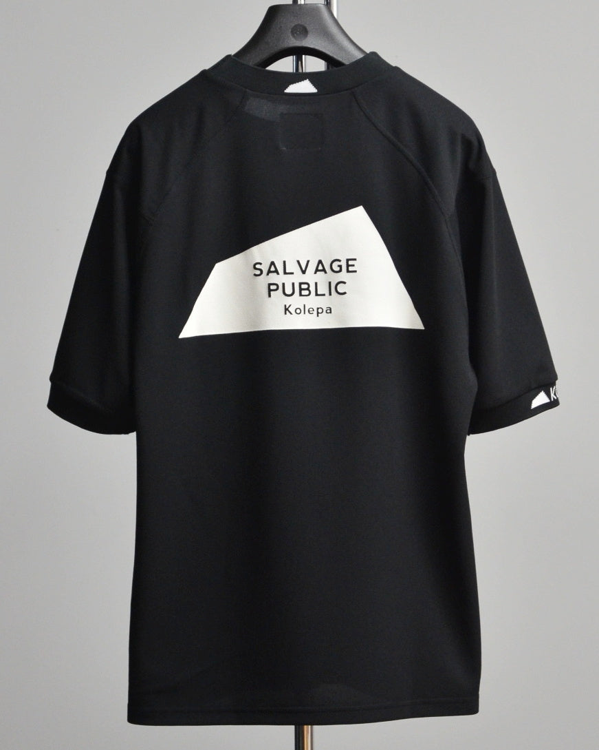 Mālama Recycle Pique Mockneck Shortsleeve(DH print) / BLACK