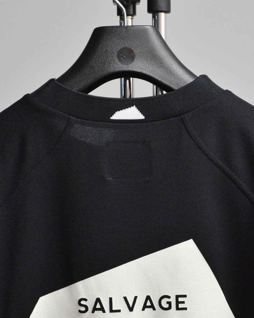 Mālama Recycle Pique Mockneck Shortsleeve(DH print) / BLACK