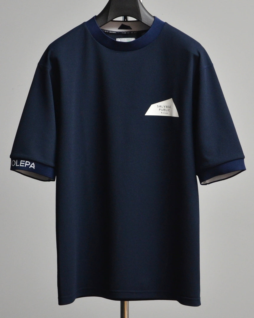 Mālama Recycle Pique Mockneck Shortsleeve(DH print) / NAVY