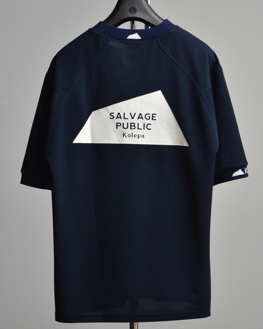 Mālama Recycle Pique Mockneck Shortsleeve(DH print) / NAVY