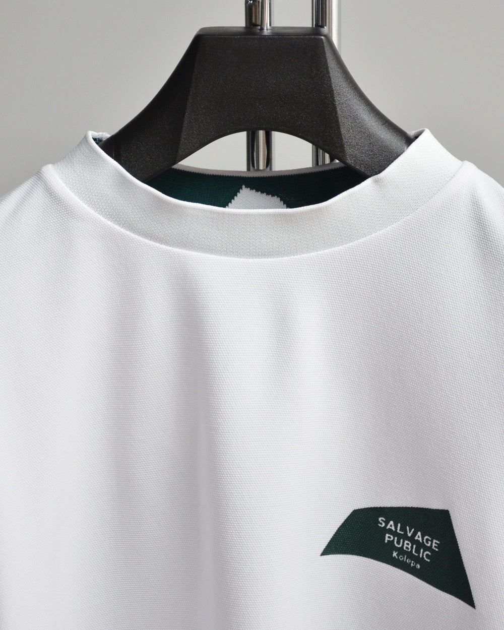 Mālama Recycle Pique Mockneck Shortsleeve(DH print) / WHITE