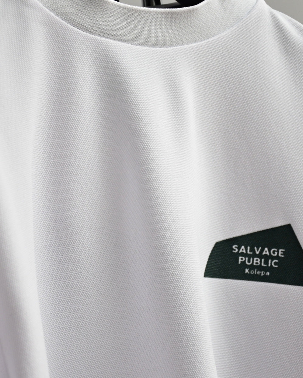 Mālama Recycle Pique Mockneck Shortsleeve(DH print) / WHITE