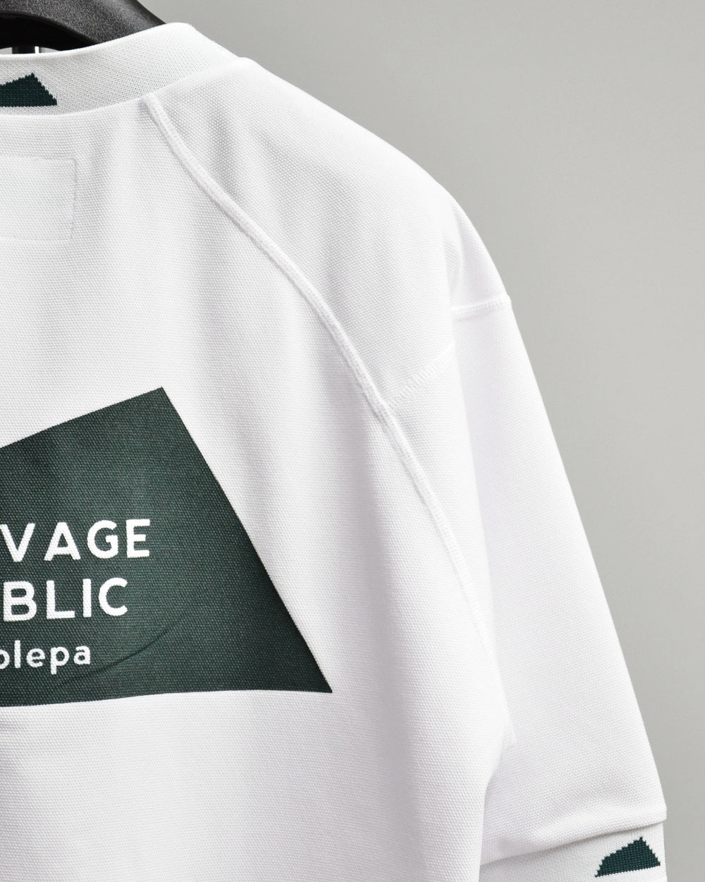 Mālama Recycle Pique Mockneck Shortsleeve(DH print) / WHITE