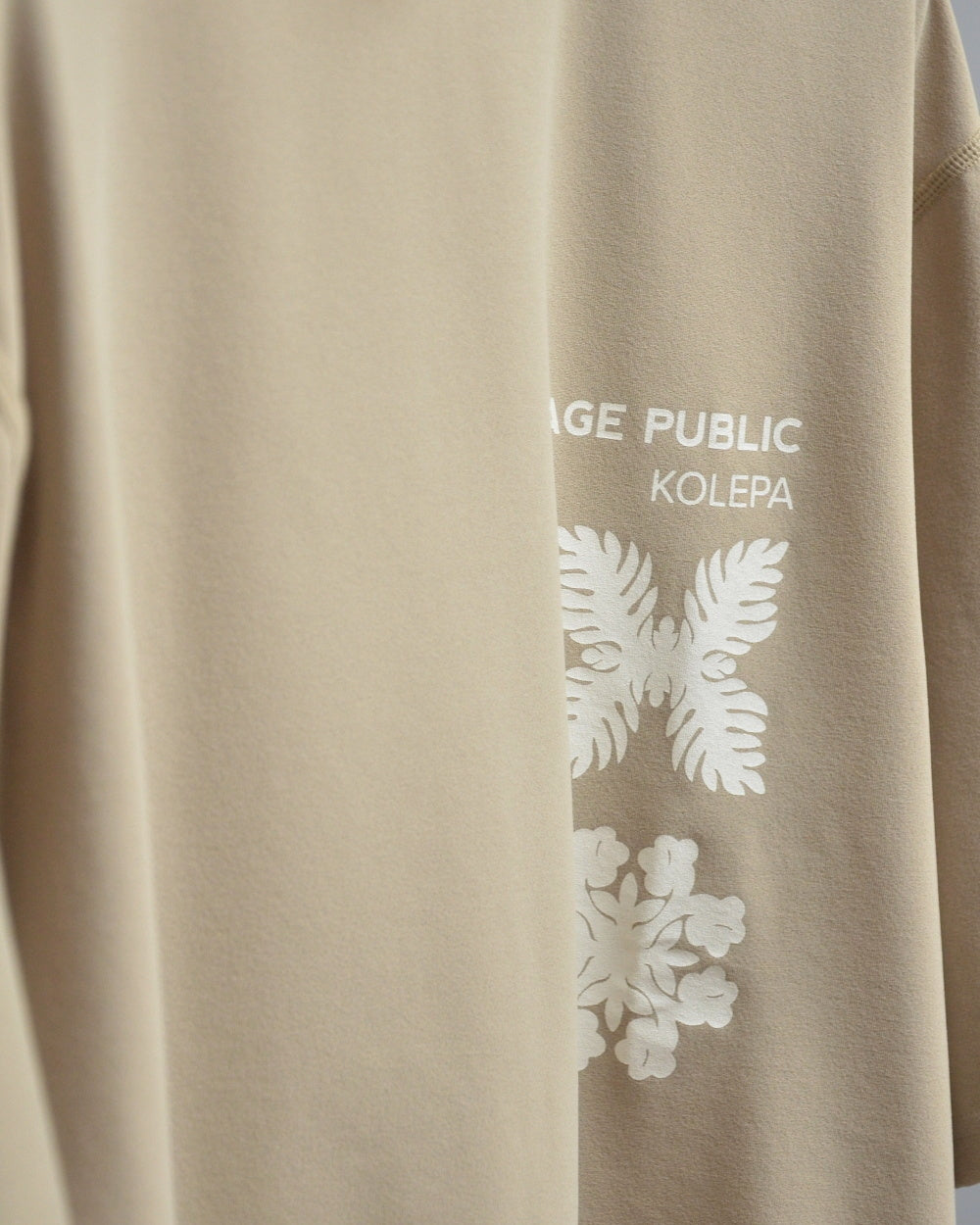 SALVAGE PUBLIC Kolepa サルベージ パブリック コレパ SURFモックネックTEE(Double quilt/Golfing)/ SAND