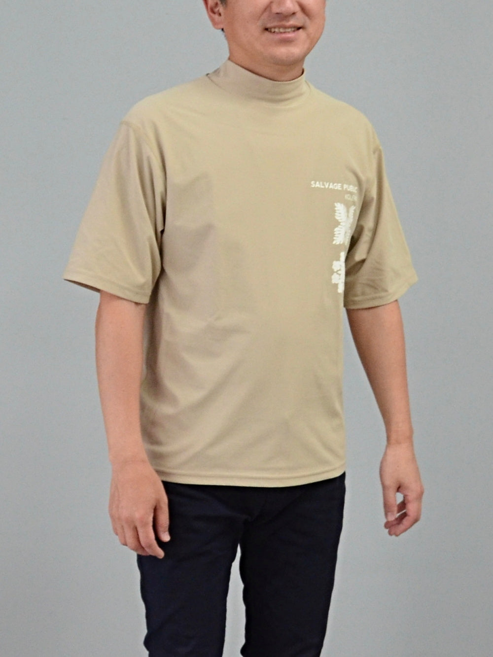 SALVAGE PUBLIC Kolepa サルベージ パブリック コレパ SURFモックネックTEE(Double quilt/Golfing)/ SAND