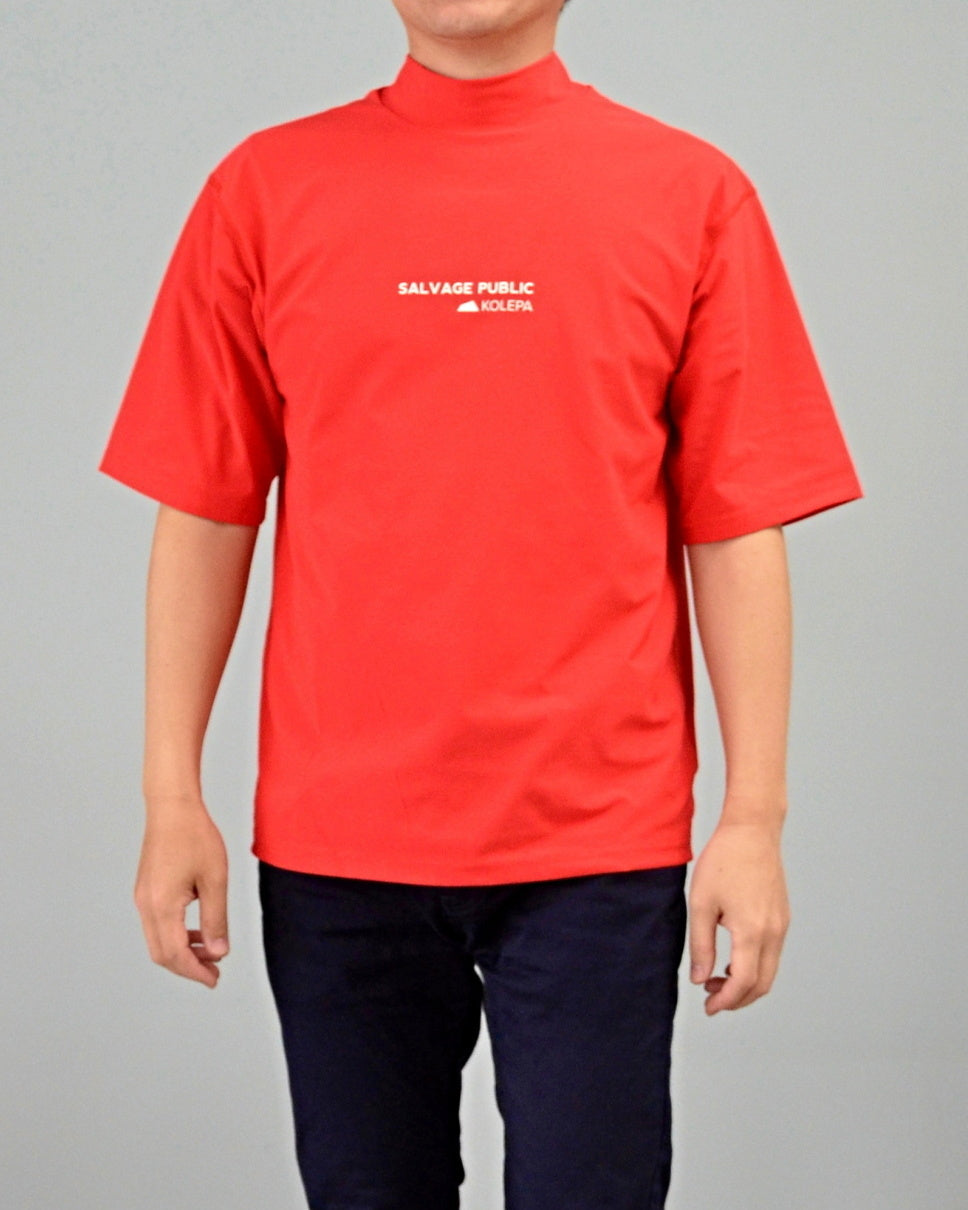 SALVAGE PUBLIC Kolepa サルベージ パブリック コレパ SURFモックネックTEE(Kolepa Stamp)/ RED