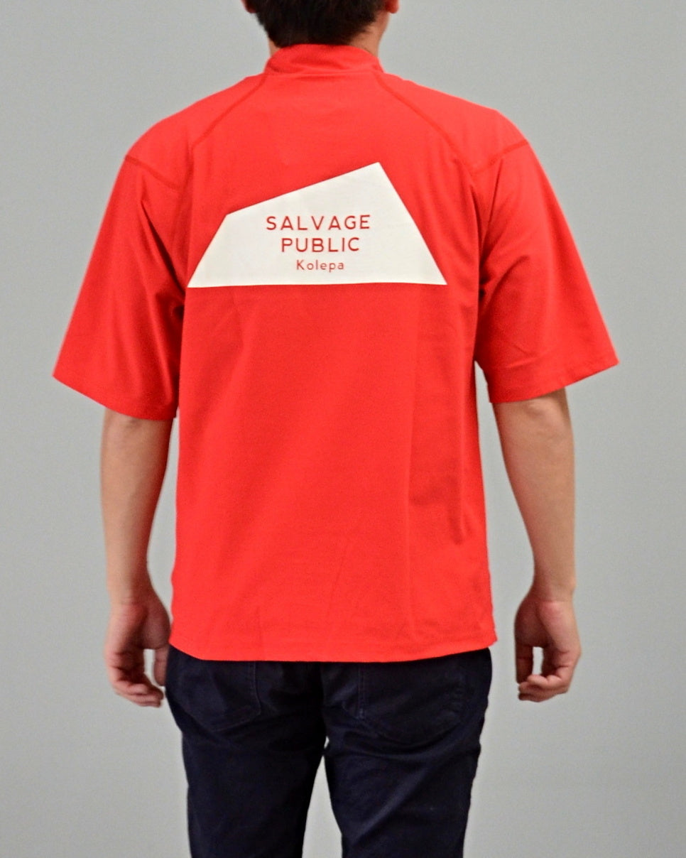 SALVAGE PUBLIC Kolepa サルベージ パブリック コレパ SURFモックネックTEE(Kolepa Stamp)/ RED