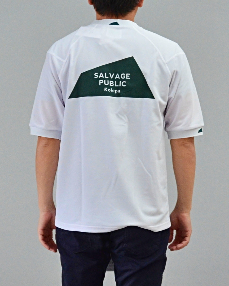 Mālama Recycle Pique Mockneck Shortsleeve(DH print) / WHITE