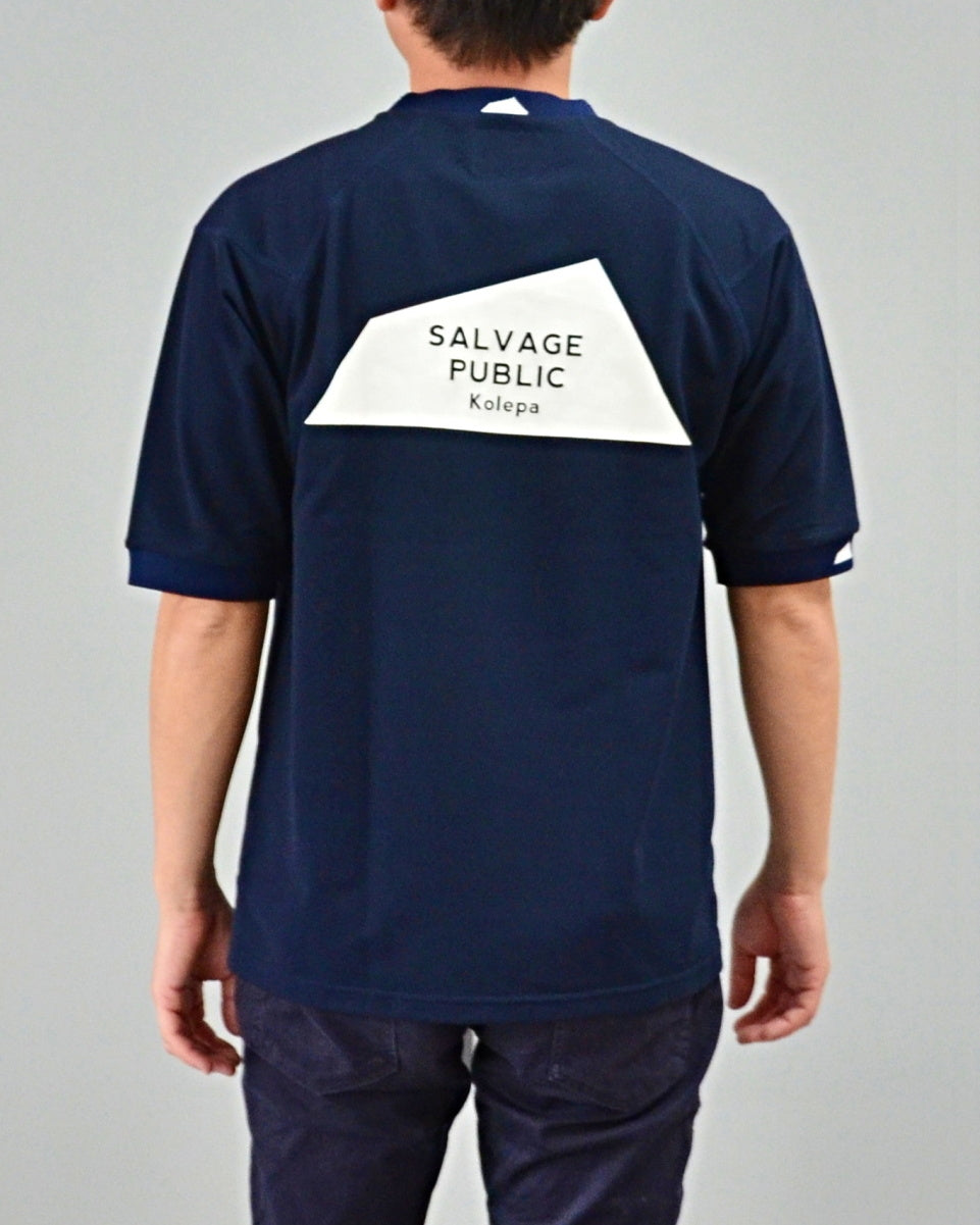 Mālama Recycle Pique Mockneck Shortsleeve(DH print) / NAVY