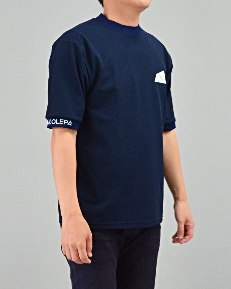 Mālama Recycle Pique Mockneck Shortsleeve(DH print) / NAVY