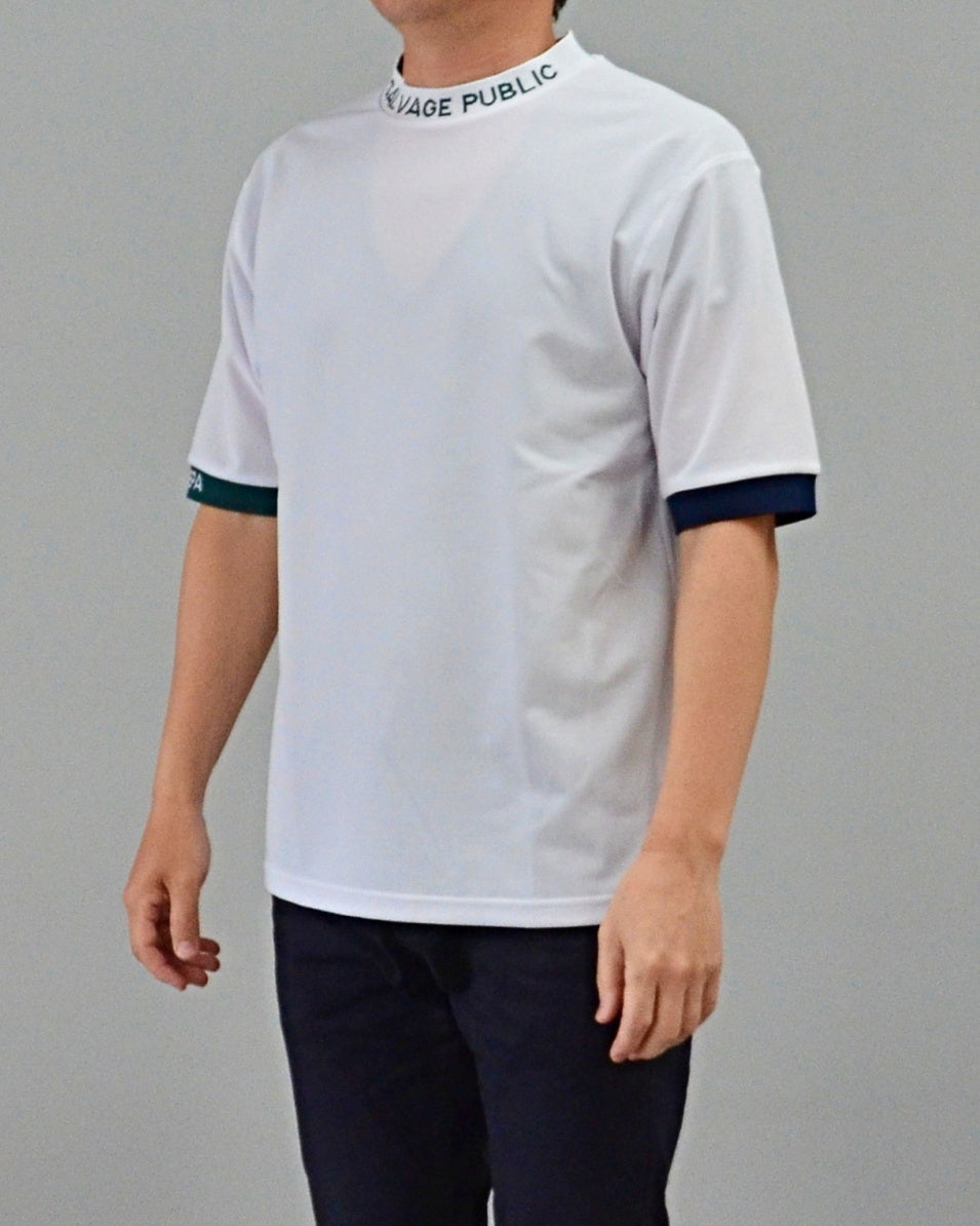 Mālama Recycle Pique Mockneck Shortsleeve / WHITE
