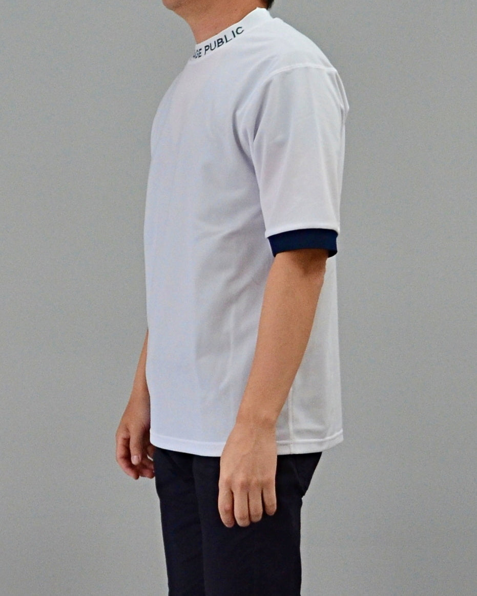 Mālama Recycle Pique Mockneck Shortsleeve / WHITE
