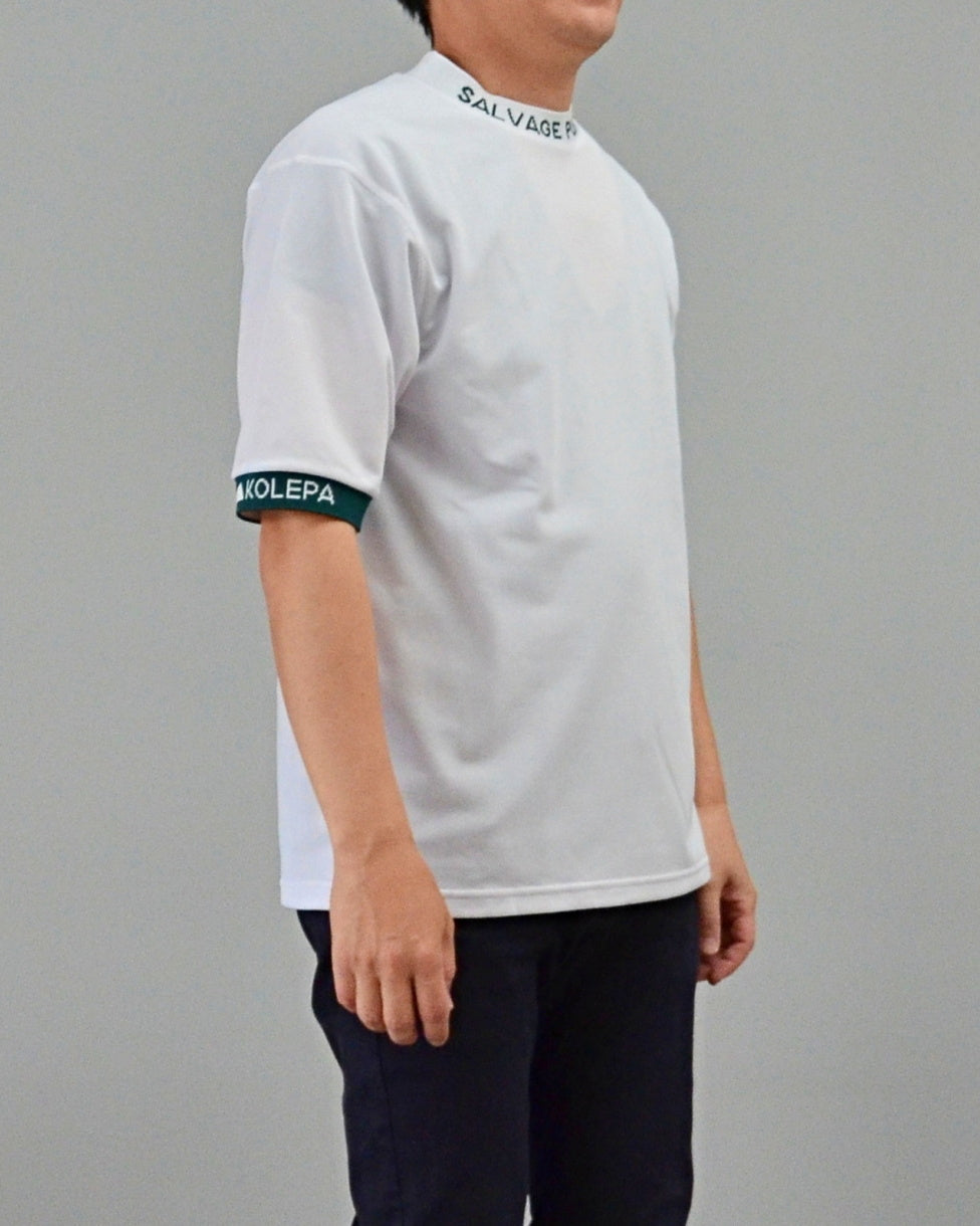 Mālama Recycle Pique Mockneck Shortsleeve / WHITE