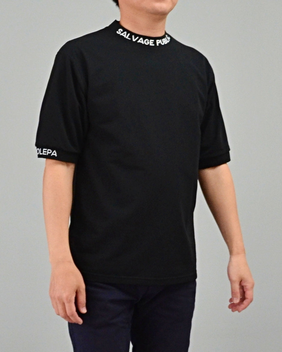 Mālama Recycle Pique Mockneck Shortsleeve / BLACK