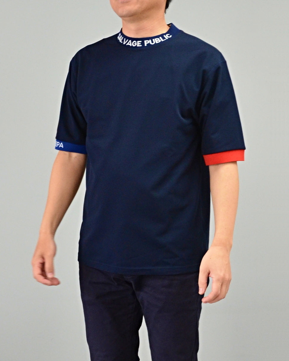 Mālama Recycle Pique Mockneck Shortsleeve / NAVY