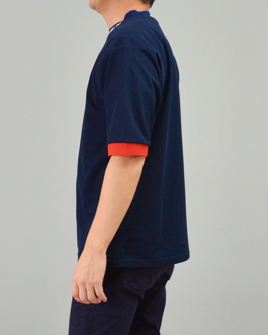 Mālama Recycle Pique Mockneck Shortsleeve / NAVY