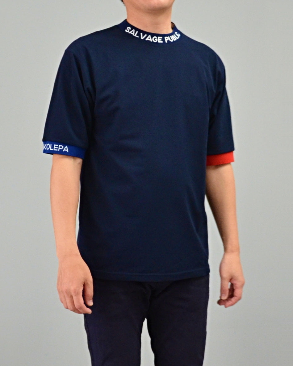 Mālama Recycle Pique Mockneck Shortsleeve / NAVY