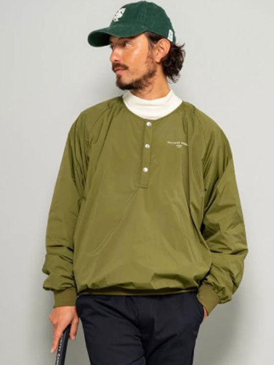 SVKA5020［サルベージパブリックコレパ］バックプリント ハーフジップ パデッドジャケット / OLIVE