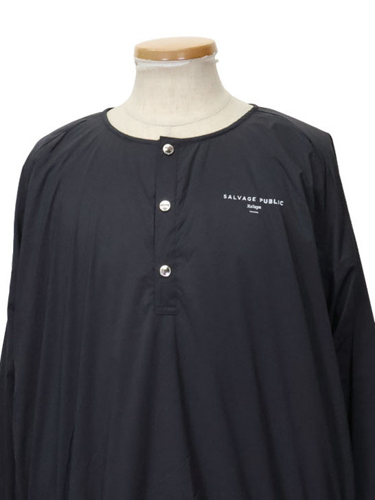 SVKA5020［サルベージパブリックコレパ］バックプリント ハーフジップ パデッドジャケット / BLACK