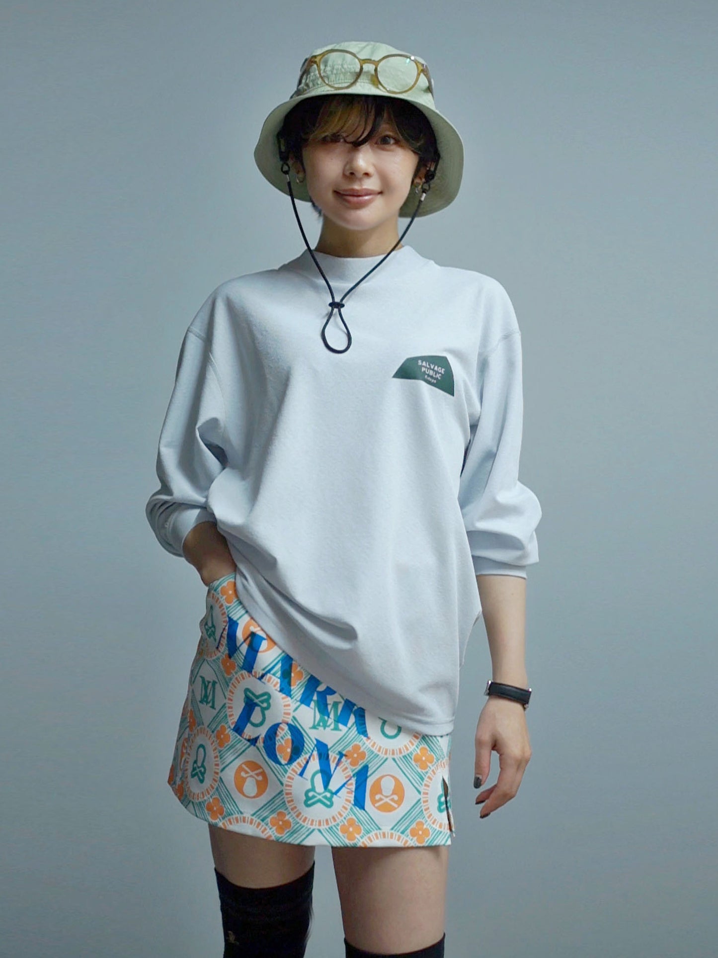 ［サルベージパブリックコレパ］マロオモックネック L/S  / Ice Grey