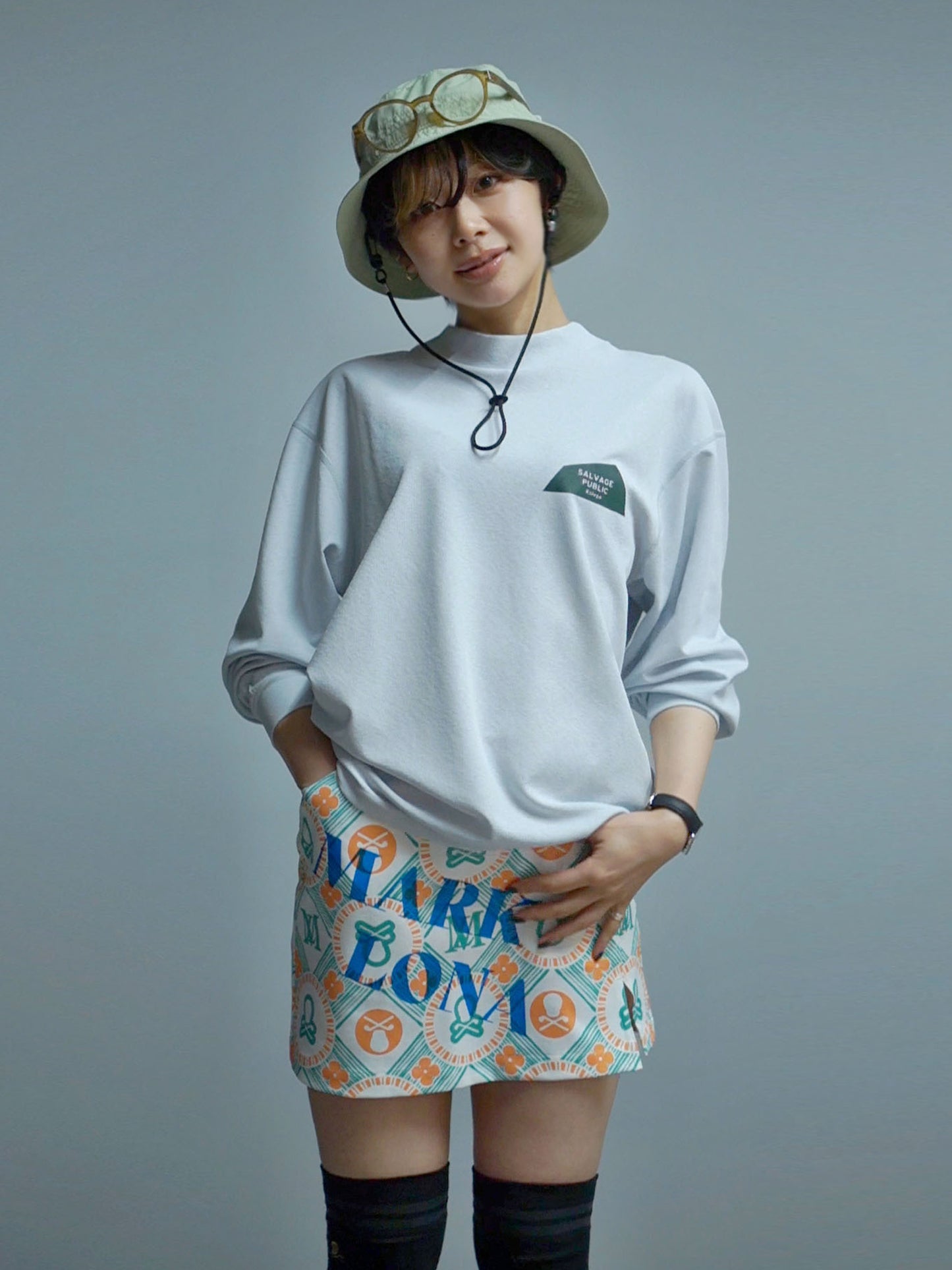 ［サルベージパブリックコレパ］マロオモックネック L/S  / Ice Grey