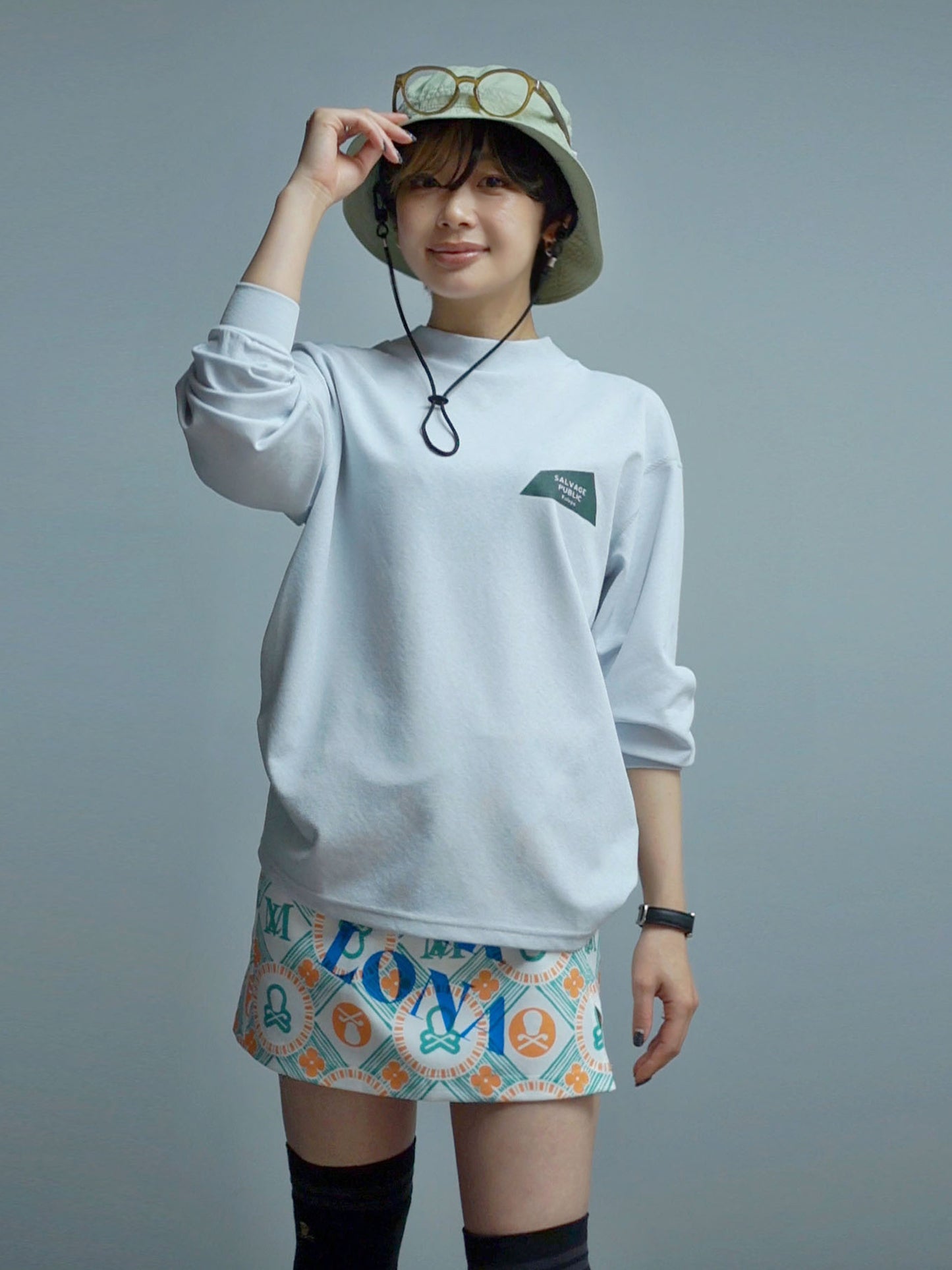 ［サルベージパブリックコレパ］マロオモックネック L/S  / Ice Grey