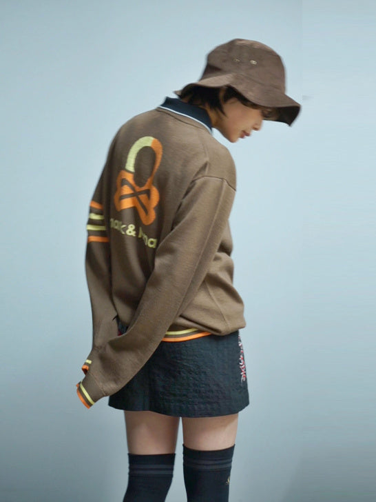 Quadro Silky Wool Sweater | MEN / BROWN