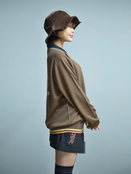 Quadro Silky Wool Sweater | MEN / BROWN