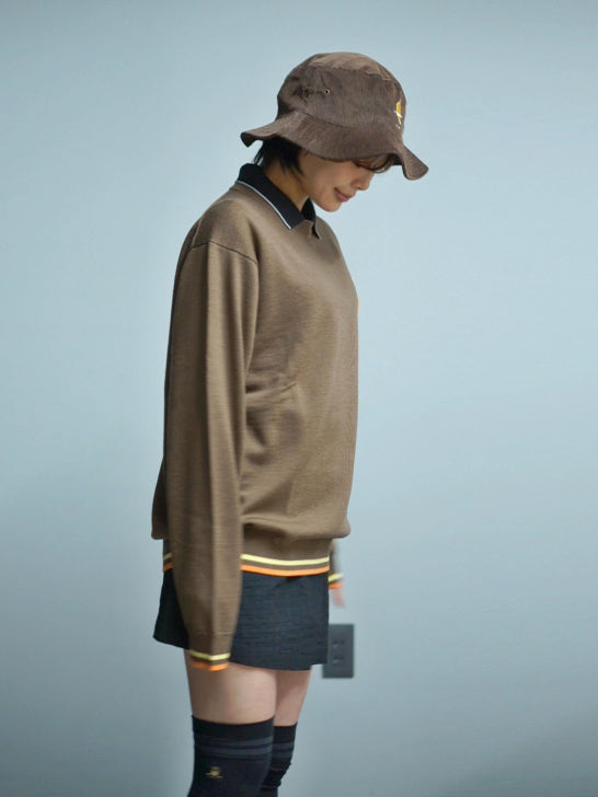 Quadro Silky Wool Sweater | MEN / BROWN