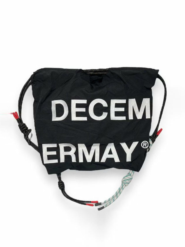 (DECEMBER MAY) 2WAY BIG Logo embroidery code bag / BLACK