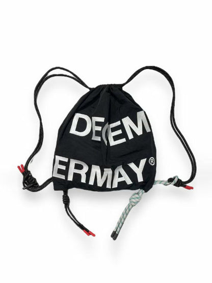 (DECEMBER MAY) 2WAY BIG Logo embroidery code bag / BLACK