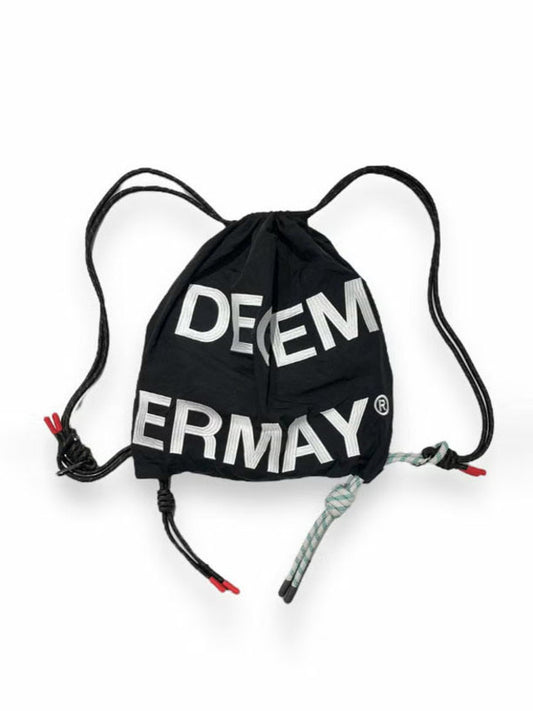 (DECEMBER MAY) 2WAY BIG Logo embroidery code bag / BLACK