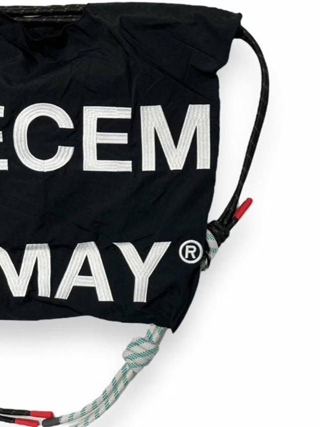 (DECEMBER MAY) 2WAY BIG Logo embroidery code bag / BLACK