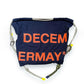 (DECEMBER MAY) 2WAY BIG Logo embroidery code bag / NAVY