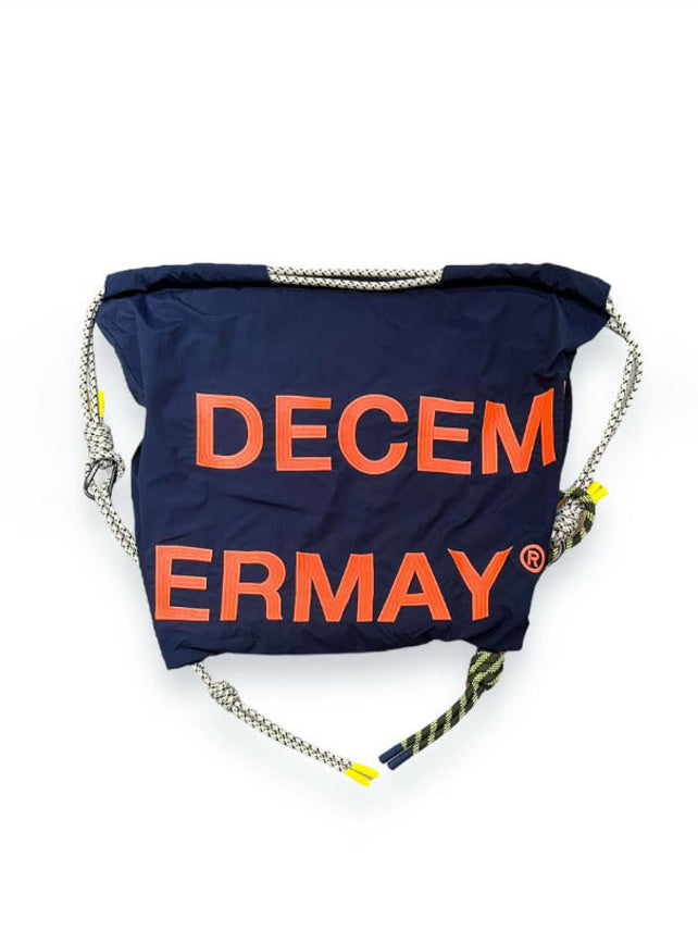 (DECEMBER MAY) 2WAY BIG Logo embroidery code bag / NAVY