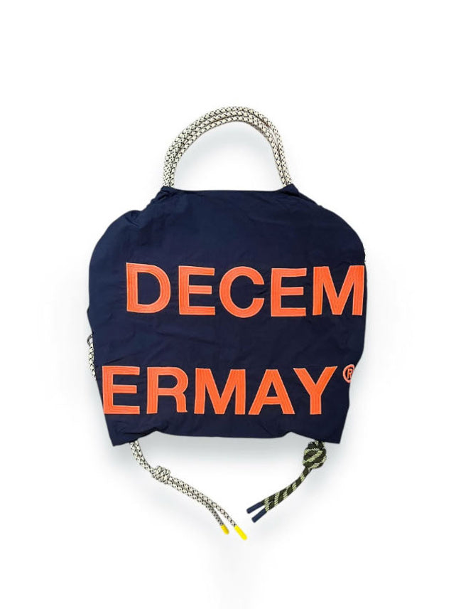(DECEMBER MAY) 2WAY BIG Logo embroidery code bag / NAVY