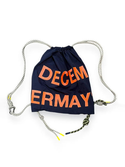 (DECEMBER MAY) 2WAY BIG Logo embroidery code bag / NAVY