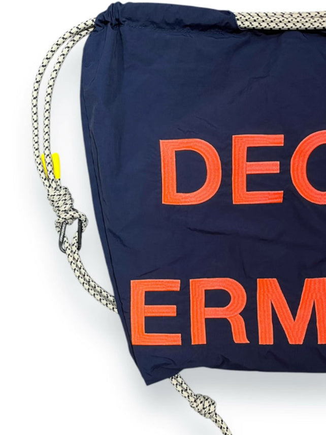 (DECEMBER MAY) 2WAY BIG Logo embroidery code bag / NAVY