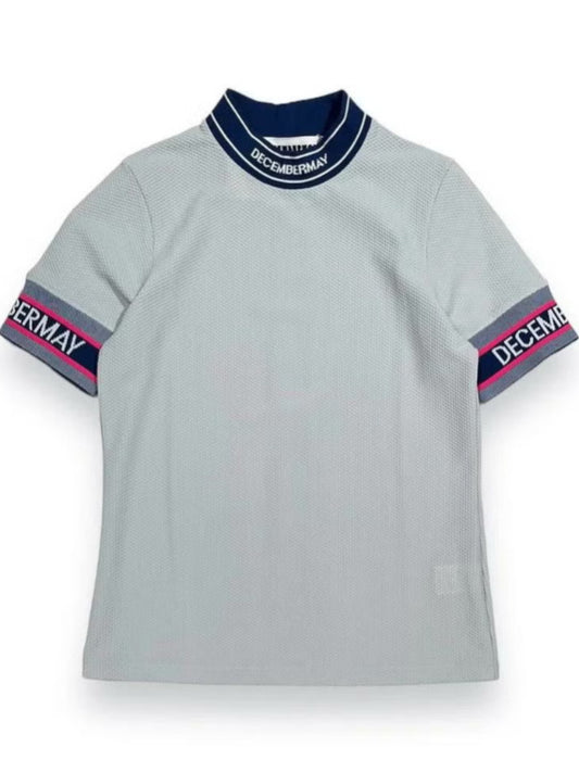 (DECEMBER MAY) Coolness Mesh mockneck / WOMEN  / GREY