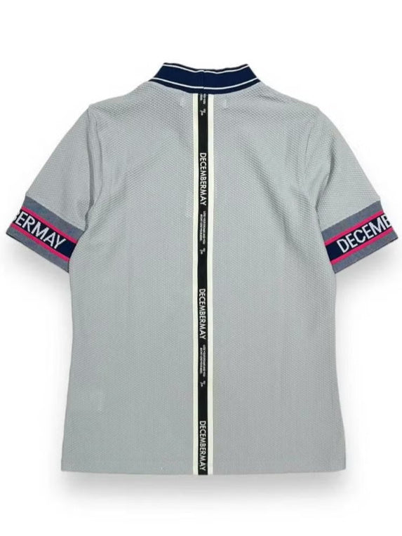 (DECEMBER MAY) Coolness Mesh mockneck / WOMEN  / GREY