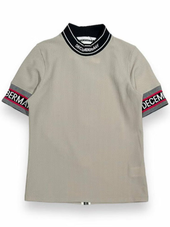 (DECEMBER MAY) Coolness Mesh mockneck / WOMEN  / BEIGE