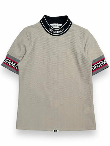 (DECEMBER MAY) Coolness Mesh mockneck / WOMEN  / BEIGE