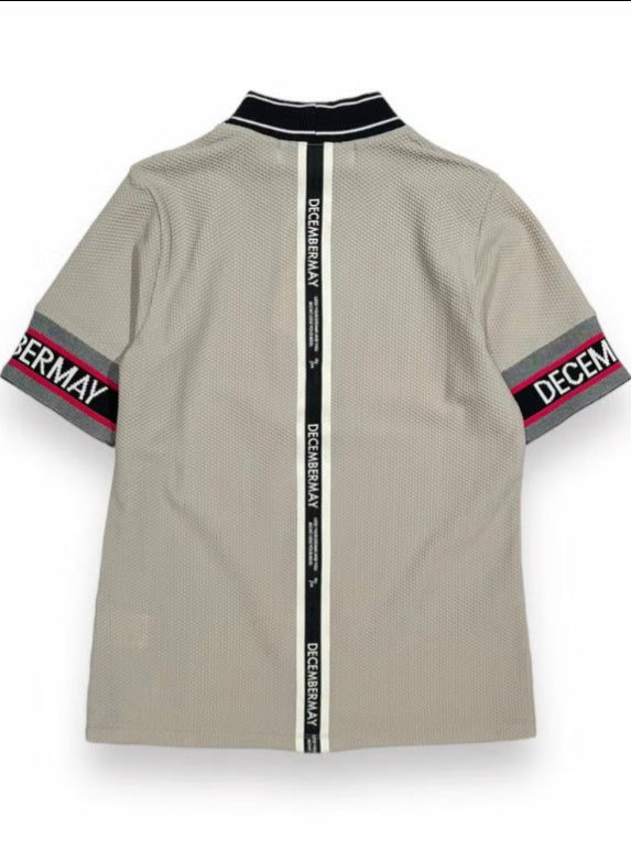 (DECEMBER MAY) Coolness Mesh mockneck / WOMEN  / BEIGE