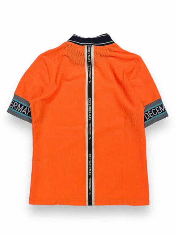 (DECEMBER MAY) Coolness Mesh mockneck / WOMEN  / ORANGE