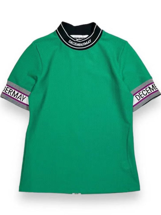 (DECEMBER MAY) Coolness Mesh mockneck / WOMEN  / GREEN