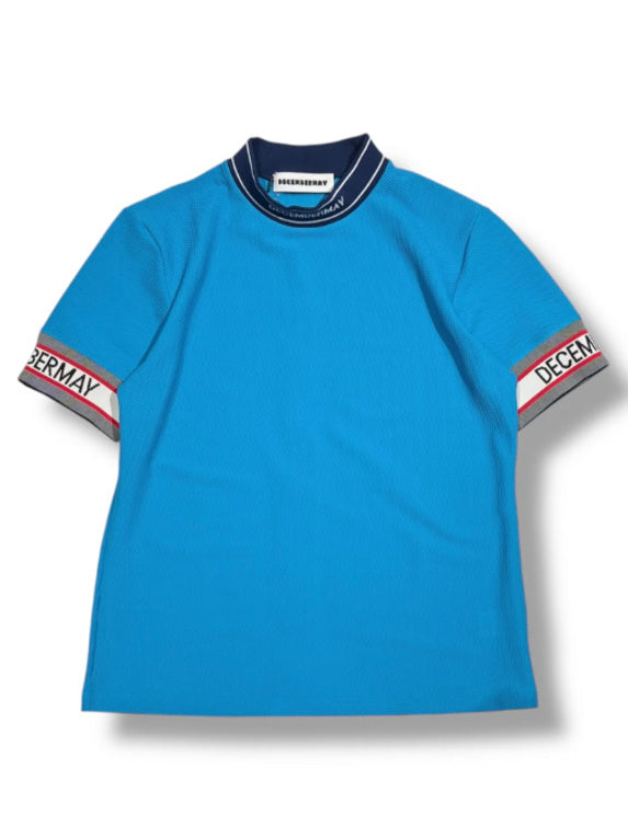 (DECEMBER MAY) Coolness Mesh mockneck / WOMEN  / AQUA