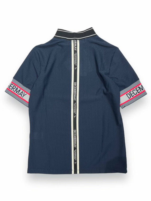 (DECEMBER MAY) Coolness Mesh mockneck / WOMEN  / NAVY